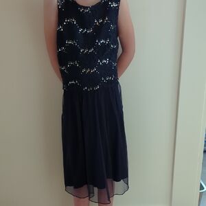 Speechless Navy Sequin Midi Dress